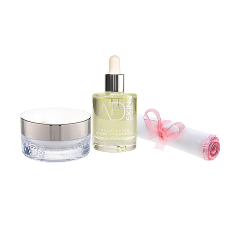 NEW Multi Award Winning Duo - 50ml Nourishing Night Treatment + 45ml Essential Cleansing Balm + muslin face cloth